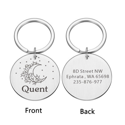 Besplatna ugravirana ID oznaka psa za kućnog ljubimca Personalizirano ime protiv gubljenja Telefon ID za kućnog ljubimca Ime Mačka Štene Psi Oznaka Privjesak Privjesak za ključeve Pribor za kućne ljubimce