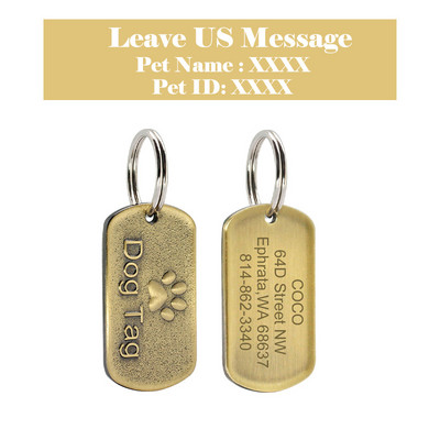 Etichetă de identificare pentru câini din oțel inoxidabil Etichete pentru câini personalizate Plăcuță de identificare Pandantiv anti-pierdere pentru animale de companie Colier Colier Gravura gratuită