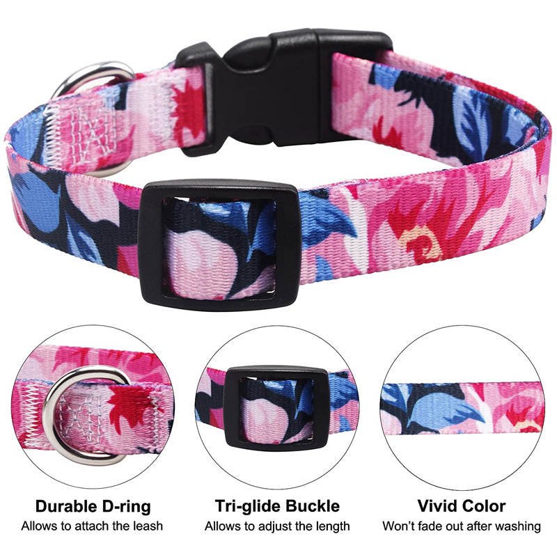 10Styles Bohemian lemmikloomade kaelarihmad Moodsa trükiga reguleeritav kutsikakaelarihm Kvaliteetne rahvuslikus stiilis kaelarihm keskmisele suurele koerale