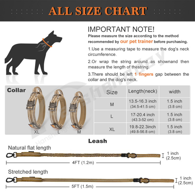 Taktinis karinis šunų antkaklis, ištraukiamas pavadėlio komplektas, treniruoklis Reguliuojami antkakliai dideliems K9 vidutinio dydžio šunims su šviečiančia rankena