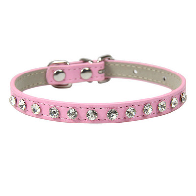 Curea de gât din piele PU cu stras cu diamante strălucitoare și colorată, sigur pentru pisică, câine, accesorii moi pentru animale de companie, accesorii XS/S
