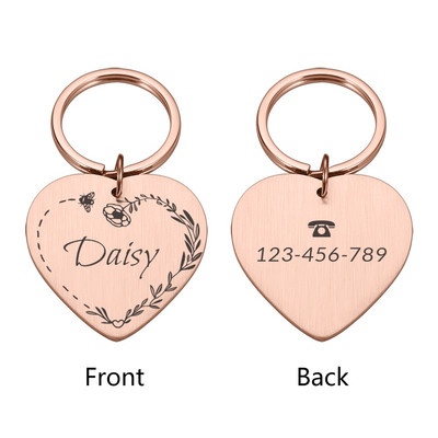 Etichetă personalizată pentru câine Medalie personalizată pentru câine cu gravură Număr Număr Harnaș pentru animale de companie Cățeluș Pisicuță Etichete de identificare anti-pierdere Placă de identificare în aer liber