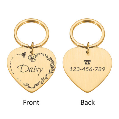 Etichetă personalizată pentru câine Medalie personalizată pentru câine cu gravură Număr Număr Harnaș pentru animale de companie Cățeluș Pisicuță Etichete de identificare anti-pierdere Placă de identificare în aer liber