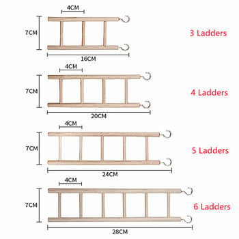 3/4/5/6 Parrot Ladders Swing Birds Toy Ξύλινο Scratcher Perch Climbing Ladder Bird Cage Hamsters Pet Supplies budgie παιχνίδια