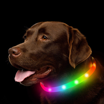 Σιλικόνη Led Dog Collar Usb Επαναφορτιζόμενο Φωτεινό κολάρο σκύλου κατά της απώλειας/ασφάλειας ατυχήματος αυτοκινήτου Φωτιστικό κολάρο για κατοικίδια για αξεσουάρ σκυλιών