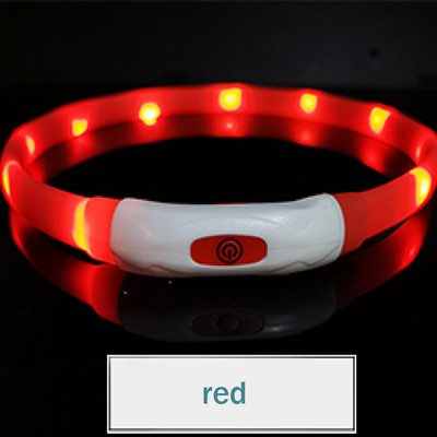 Σιλικόνη Led Dog Collar Usb Επαναφορτιζόμενο Φωτεινό κολάρο σκύλου κατά της απώλειας/ασφάλειας ατυχήματος αυτοκινήτου Φωτιστικό κολάρο για κατοικίδια για αξεσουάρ σκυλιών