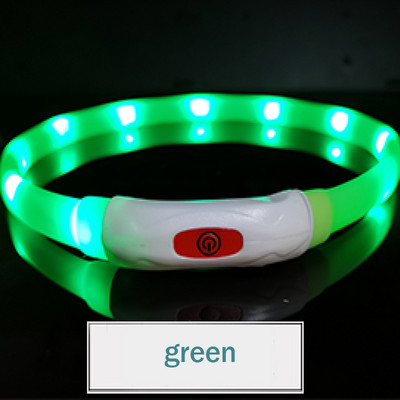 Силиконов Led Dog Collar Usb акумулаторен светещ Dog Collar Anti-Lost/Car Accident Safety Pet Light Collar for Dog Accessories