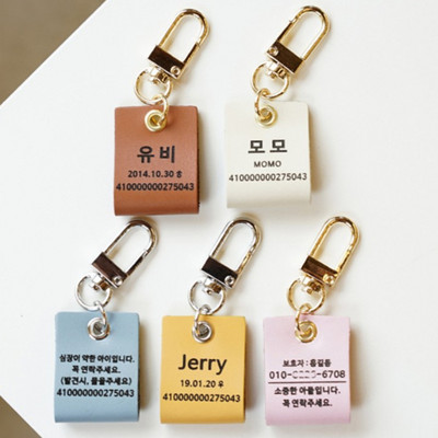 Guler personalizat etichetă de identificare pentru animale de companie, gravată din piele, nume de identificare a animalelor de companie pentru pisică, cățeluș, etichetă de câine, pandantiv breloc, plăcuță de identificare, accesorii pentru animale de compa