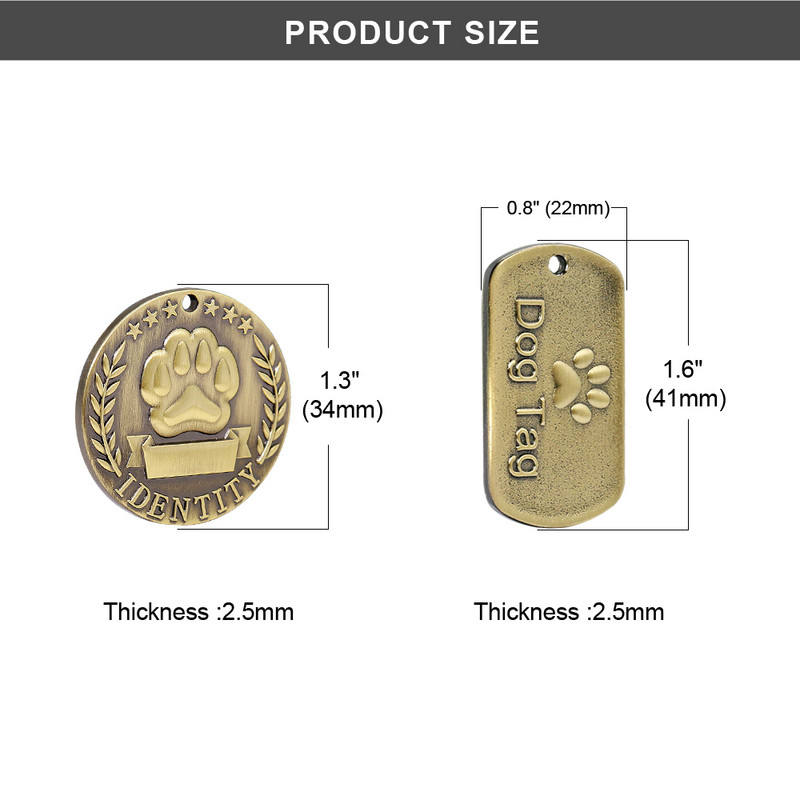 Pielāgota mājdzīvnieku suņa ID zīme Bezmaksas gravēšana Suņi Kaķi Nosaukuma plāksnīte Mājdzīvnieku suņu apkakles piederumi Nerūsējošā tērauda mājdzīvnieka vārda kulons