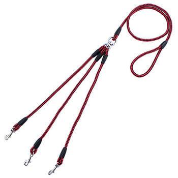 3 Way Dog Coupler Leash No Tangle Splitter Τριπλό λουρί σκύλου για περπάτημα τρέξιμο Τρεις μικροί σκύλοι Γάτες κουτάβι 3 σε 1 Σχοινί έλξης