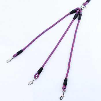 3 Way Dog Coupler Leash No Tangle Splitter Τριπλό λουρί σκύλου για περπάτημα τρέξιμο Τρεις μικροί σκύλοι Γάτες κουτάβι 3 σε 1 Σχοινί έλξης