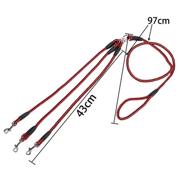 3 Way Dog Coupler Leash No Tangle Splitter Τριπλό λουρί σκύλου για περπάτημα τρέξιμο Τρεις μικροί σκύλοι Γάτες κουτάβι 3 σε 1 Σχοινί έλξης