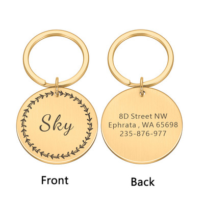 Isikupärastatud kasside kaelarihmad Koera ID sildid Tasuta graveerimine Koerad Keti nimeplaadi number Aadress Kutsika lemmikloomatarbed Dropshipping