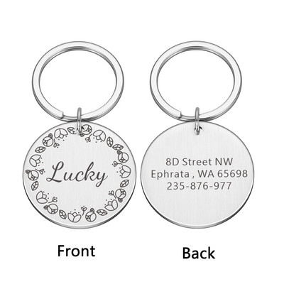 Isikupärastatud kasside kaelarihmad Koera ID sildid Tasuta graveerimine Koerad Keti nimeplaadi number Aadress Kutsika lemmikloomatarbed Dropshipping