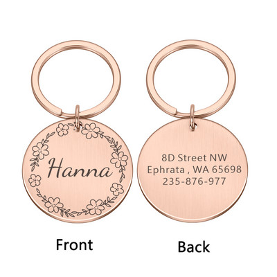 Isikupärastatud kasside kaelarihmad Koera ID sildid Tasuta graveerimine Koerad Keti nimeplaadi number Aadress Kutsika lemmikloomatarbed Dropshipping