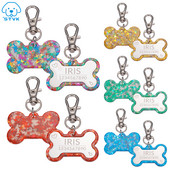 Etichetă de identificare acrilică pentru animale de companie, personalizată, pentru câine, pisică, accesorii pentru zgarda colorate, etichetă cu nume pentru animale de companie, etichete personalizate gratuite pentru gulere