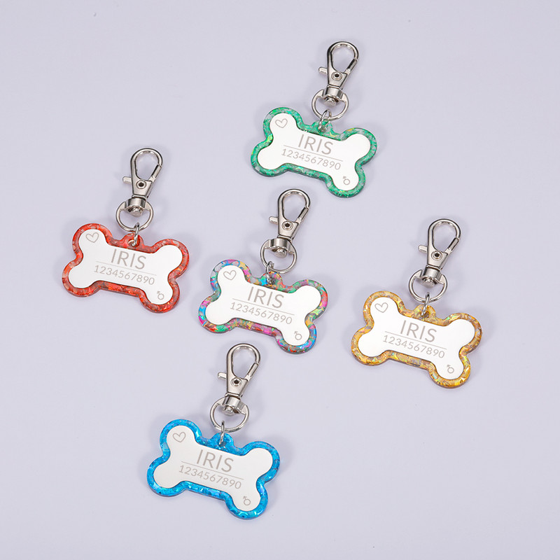 Etichetă de identificare acrilică pentru animale de companie, personalizată, pentru câine, pisică, accesorii pentru zgarda colorate, etichetă cu nume pentru animale de companie, etichete personalizate gratuite pentru gulere