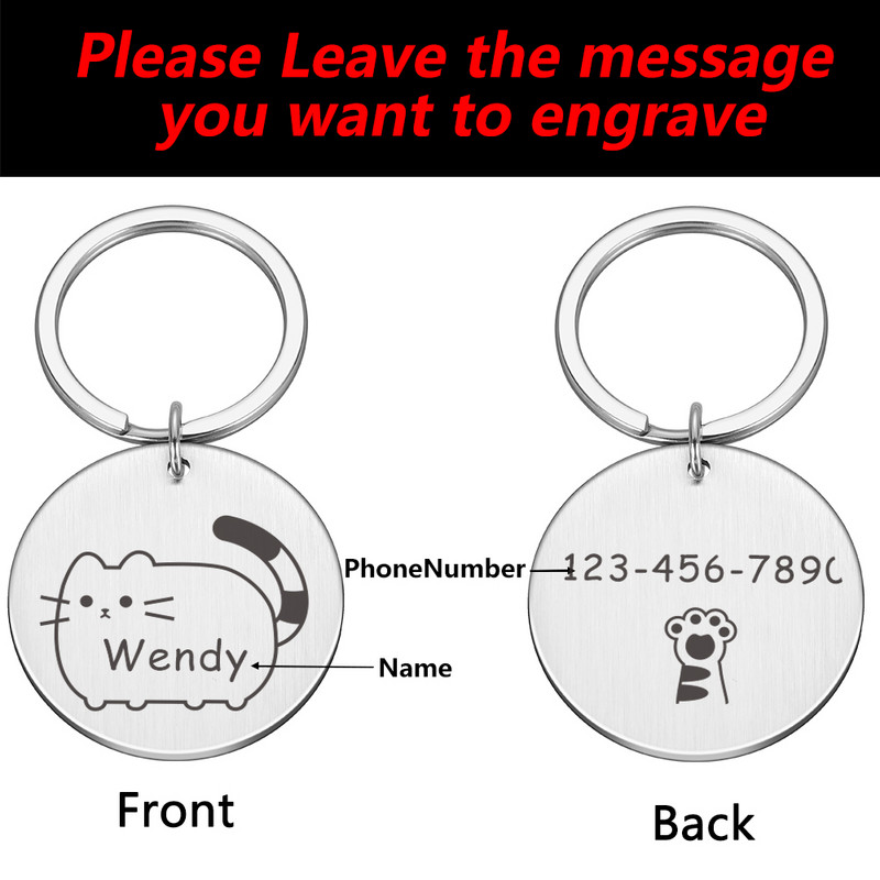 Προσαρμοσμένες ετικέτες κολάρου γάτας Περιδέραια Πινακίδα ταυτότητας Πλεξούδα για κουτάβι γατάκι κατοικίδια Αξεσουάρ Εξατομικευμένες προμήθειες για γάτες Πιάτο σκύλου