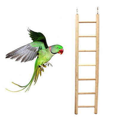 Wooden Hanging Toy 3/4/5/6/7/8 Steps Pet Bird Parrot Climbing Ladder Cage Chew Toy