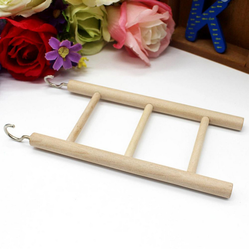 Koka piekārta rotaļlieta 3/4/5/6/7/8 soļi Mājdzīvnieku putns Papagailis kāpšanas kāpnes būrī košļājamā rotaļlieta