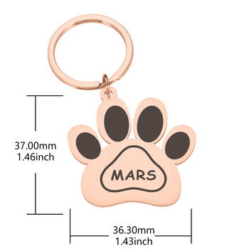 Персонализиран етикет с име за нашийник за кучета Медал за кучета с гравирано име Телефонен номер Аксесоари за домашни любимци за кучета Висулка за сбруя за лапи ID етикети