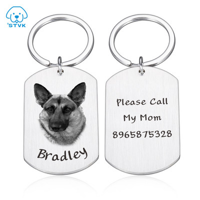 Personalizēta suņa kaķa birka Pielāgotas mājdzīvnieka identifikācijas birkas ar fotoattēlu suņiem kaklasiksnas birka Jauna kucēna dāvana suns kaķi Aksesuāri Apkakles noformējums