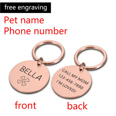 Διπλής όψης Προσαρμοσμένο όνομα Ετικέτες διεύθυνσης Ετικέτες κατοικίδιων σκύλων Κολάρο γάτας Αξεσουάρ Αναγνωριστικό κατοικίδιου Ετικέτες σκύλου Κολάρα από ανοξείδωτο χάλυβα Ετικέτα γάτας