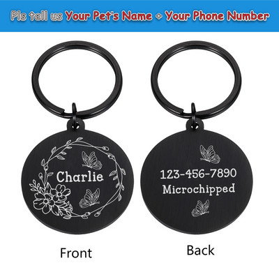 Bezmaksas iegravēta mājdzīvnieku suņa identifikācijas birka Personalizēta kaķa kucēna ID birka Mājas suņa kaklasiksnas piederumi pielāgoti suņiem pret pazaudēšanu vārda birkas Kulons