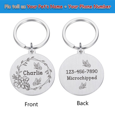 Bezmaksas iegravēta mājdzīvnieku suņa identifikācijas birka Personalizēta kaķa kucēna ID birka Mājas suņa kaklasiksnas piederumi pielāgoti suņiem pret pazaudēšanu vārda birkas Kulons