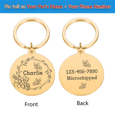 Bezmaksas iegravēta mājdzīvnieku suņa identifikācijas birka Personalizēta kaķa kucēna ID birka Mājas suņa kaklasiksnas piederumi pielāgoti suņiem pret pazaudēšanu vārda birkas Kulons