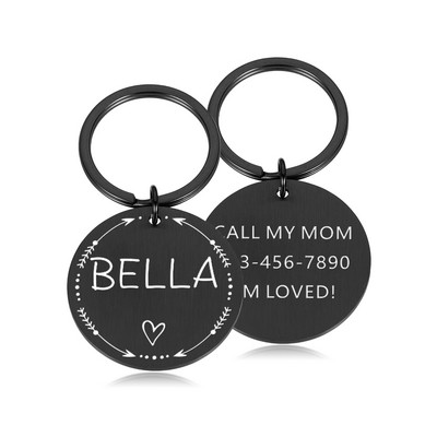 Etichetă pentru animale de companie Cățel, pisică, pisicuță, câini, accesorii pentru guler rotund, etichetă cu mesaj pentru numele câinelui, etichetă personalizată din oțel inoxidabil