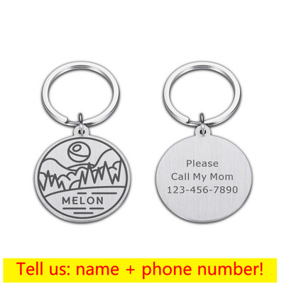 Personalizēta suņa plāksne, iegravēta mājdzīvnieka nozīmīte pret pazaudēšanu, ar lāzeru gravējama adrešu etiķetes suņiem Atzīme kaķu mājdzīvniekiem Aksesuāri