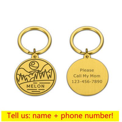 Personalizēta suņa plāksne, iegravēta mājdzīvnieka nozīmīte pret pazaudēšanu, ar lāzeru gravējama adrešu etiķetes suņiem Atzīme kaķu mājdzīvniekiem Aksesuāri