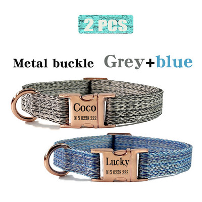 Prilagođena ogrlica za pse Personalizirana ugravirana ID pločica Dodaci Ogrlice za kućne ljubimce za male srednje velike pse Francuski buldog Perro