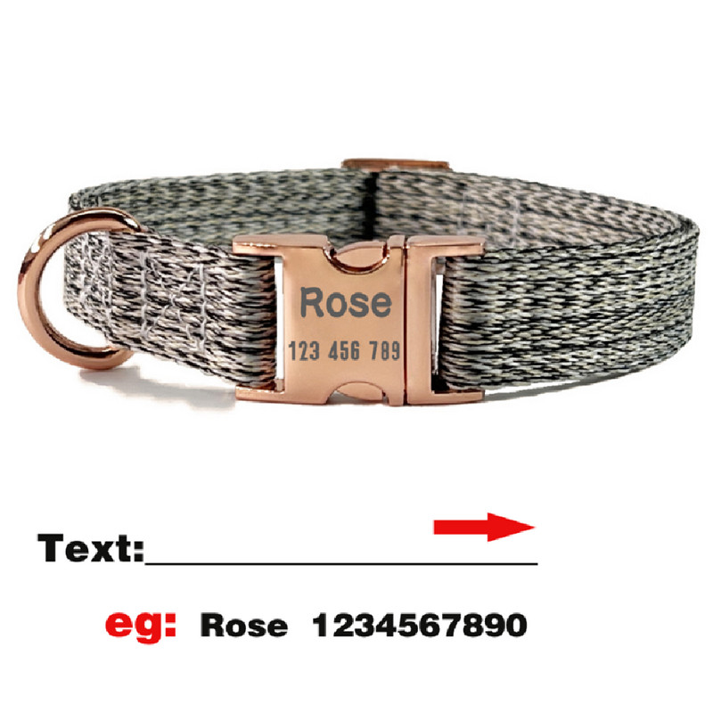 Prilagođena ogrlica za pse Personalizirana ugravirana ID pločica Dodaci Ogrlice za kućne ljubimce za male srednje velike pse Francuski buldog Perro