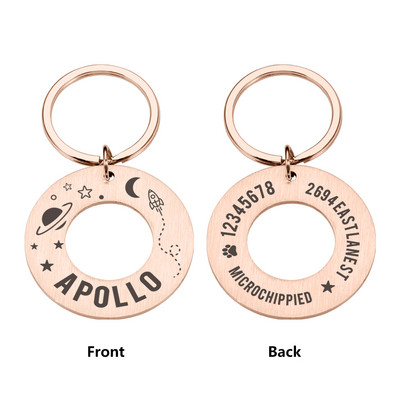 Comerț cu ridicata Anti-pierdere Gravura personalizată Etichete cu nume de pisică pentru animale de companie Pandantiv Etichetă de identificare pentru câine personalizată Accesorii pentru guler Plăcuță de identificare Breloc