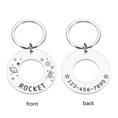 Comerț cu ridicata Anti-pierdere Gravura personalizată Etichete cu nume de pisică pentru animale de companie Pandantiv Etichetă de identificare pentru câine personalizată Accesorii pentru guler Plăcuță de identificare Breloc