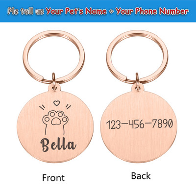 Koera ID nimesilt Isikupärastatud graveeritud silt Kutsikas kassipoeg Lemmikkass kaelarihma tarvikute tarvikud Kohandatud roostevabast terasest ID sildid