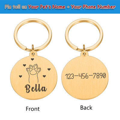 Koera ID nimesilt Isikupärastatud graveeritud silt Kutsikas kassipoeg Lemmikkass kaelarihma tarvikute tarvikud Kohandatud roostevabast terasest ID sildid