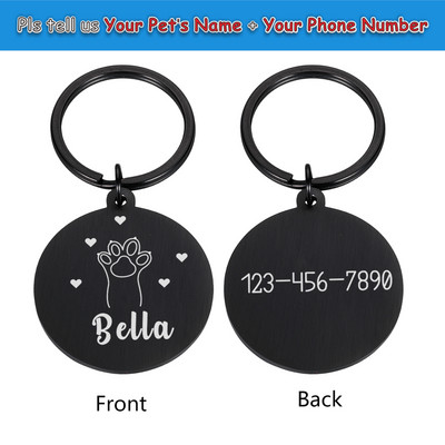 Koera ID nimesilt Isikupärastatud graveeritud silt Kutsikas kassipoeg Lemmikkass kaelarihma tarvikute tarvikud Kohandatud roostevabast terasest ID sildid