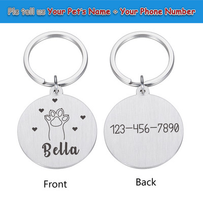 Koera ID nimesilt Isikupärastatud graveeritud silt Kutsikas kassipoeg Lemmikkass kaelarihma tarvikute tarvikud Kohandatud roostevabast terasest ID sildid