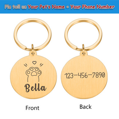 Koera ID nimesilt Isikupärastatud graveeritud silt Kutsikas kassipoeg Lemmikkass kaelarihma tarvikute tarvikud Kohandatud roostevabast terasest ID sildid