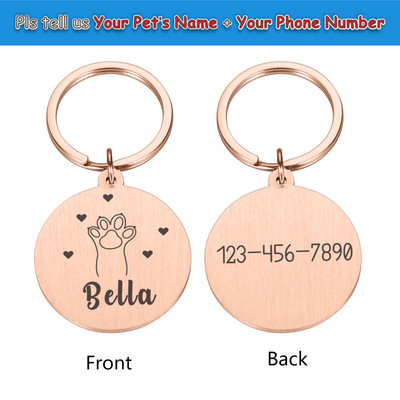 Koera ID nimesilt Isikupärastatud graveeritud silt Kutsikas kassipoeg Lemmikkass kaelarihma tarvikute tarvikud Kohandatud roostevabast terasest ID sildid