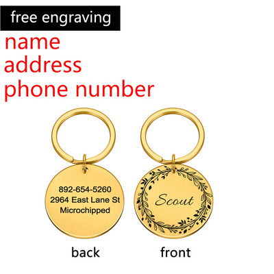 Anti-lost ID oznaka Ogrlica za pse Personalizirana ID oznaka za kućne ljubimce Ugravirana identifikacijska oznaka za kućnog ljubimca Naziv za mačku Štene Oznaka za ogrlicu prilagođenog imena Dodaci za kućne ljubimce