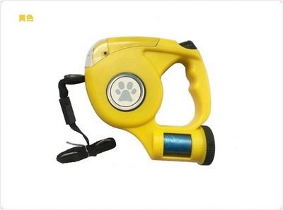 Lanternă cu LED pentru lesă pentru câini de companie de 4,5 m, plumb extensibil retractabil pentru lesă pentru animale de companie, cu sac de gunoi