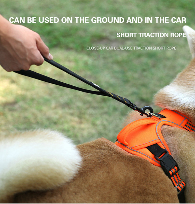 Lesă durabilă pentru câini, nailon, lesă scurtă de dresaj pentru animale de companie, pentru pisici, câini, plimbări în aer liber, frânghie de tracțiune pentru câini, centură de siguranță pentru mașină.