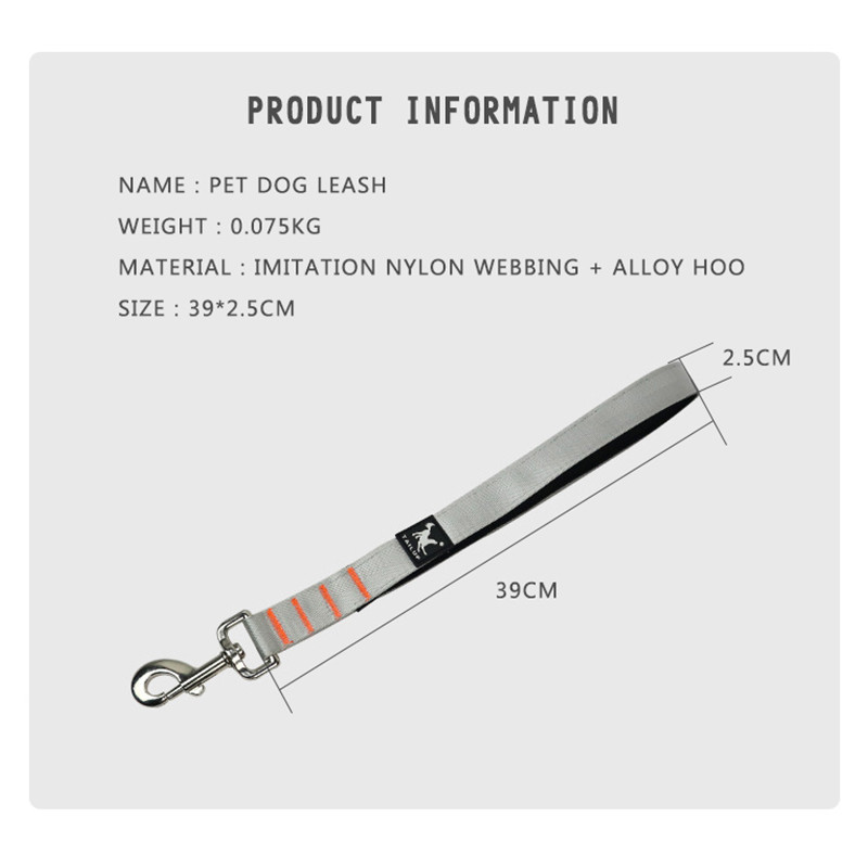 Lesă durabilă pentru câini, nailon, lesă scurtă de dresaj pentru animale de companie, pentru pisici, câini, plimbări în aer liber, frânghie de tracțiune pentru câini, centură de siguranță pentru mașină.