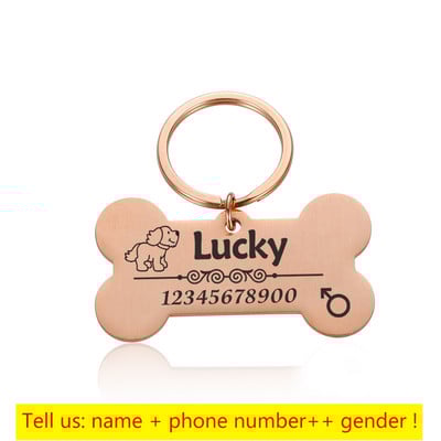 Graveeritud lemmiklooma ID-sildid Kohandatud metallist luust kaelarihm kassi vaikse märgi jaoks Isikupärastatud kaelarihm nimesildiga Koerte kadumisevastased tarvikud