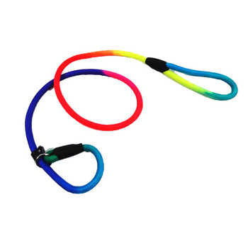 Rainbow Pet Dog Nylon Rope Training Leash Slip Lead Strap Ρυθμιζόμενο κολάρο πρόσφυσης