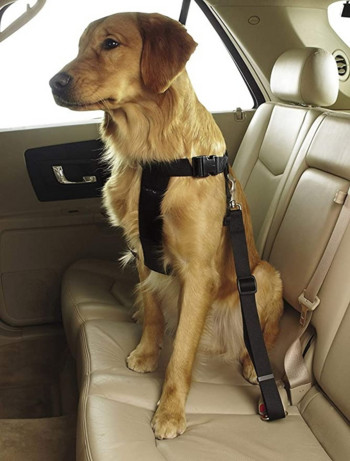 Найлонова каишка за кучета Регулируема прибираща се седалка за кола Предпазен колан Костюм Превозно средство Малък среден клипс за пътуване Нашийник за куче френски булдог